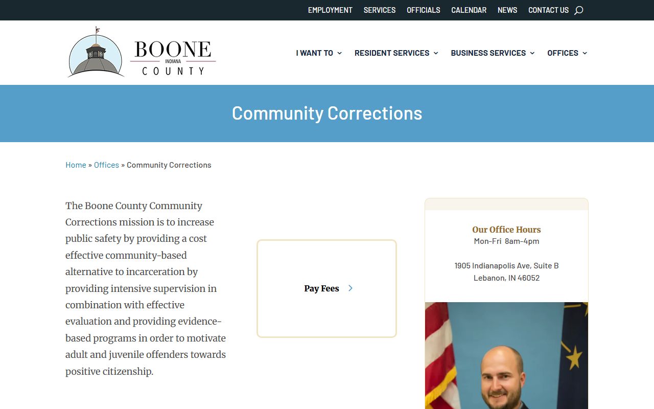Boone County Community Corrections office information for work release verification
