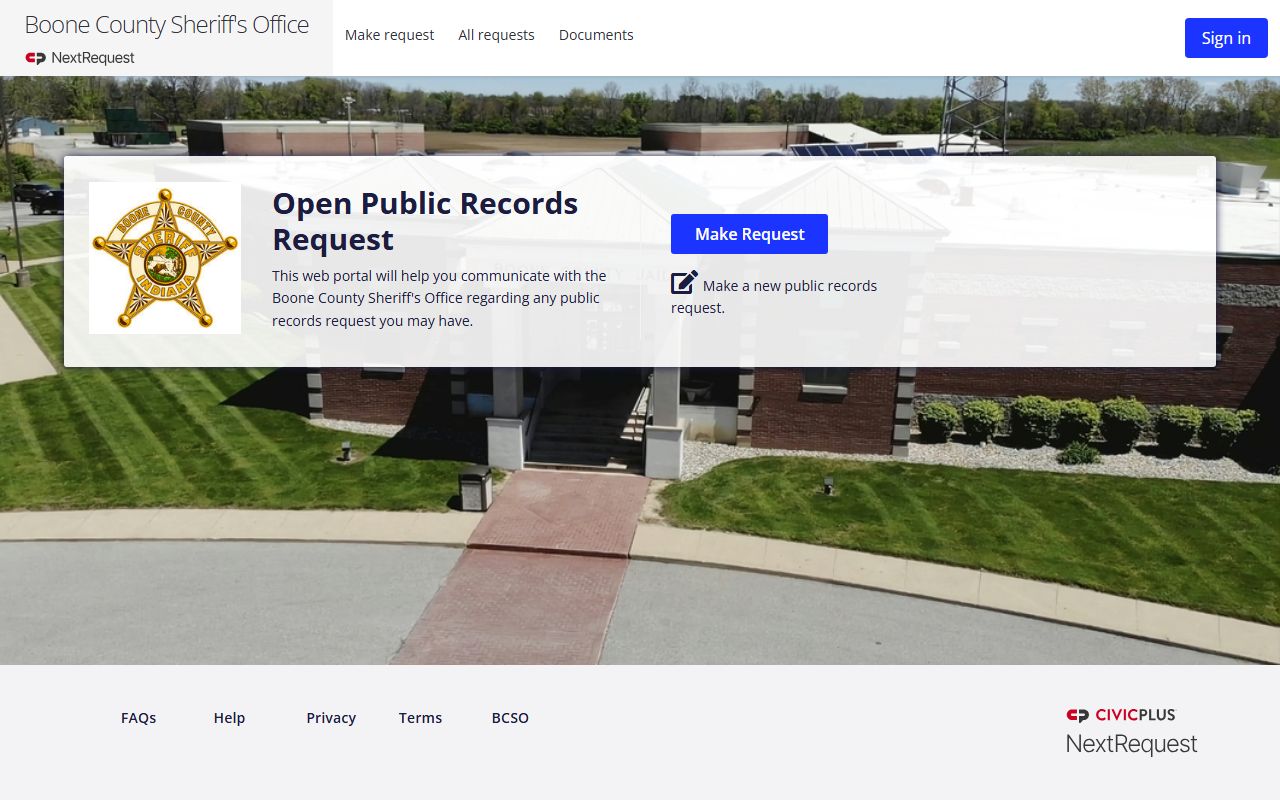 Boone County jail mugshots NextRequest records portal